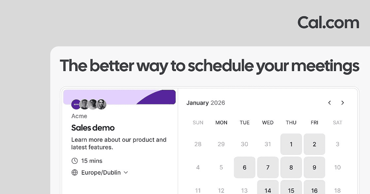 Scheduling Link Apps โ Cal.com
