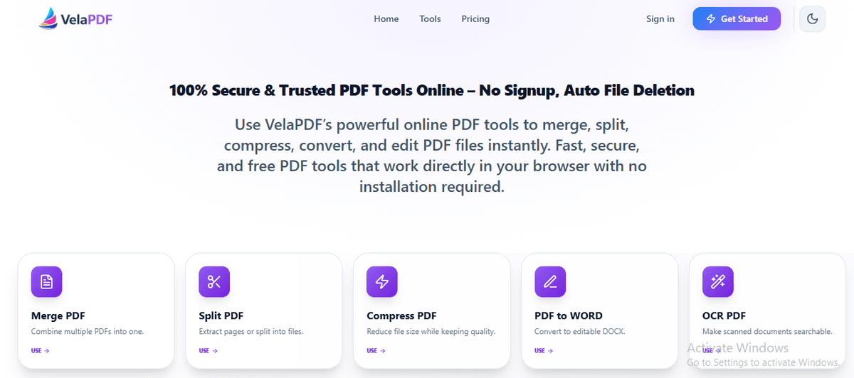 VelaPDF screenshot