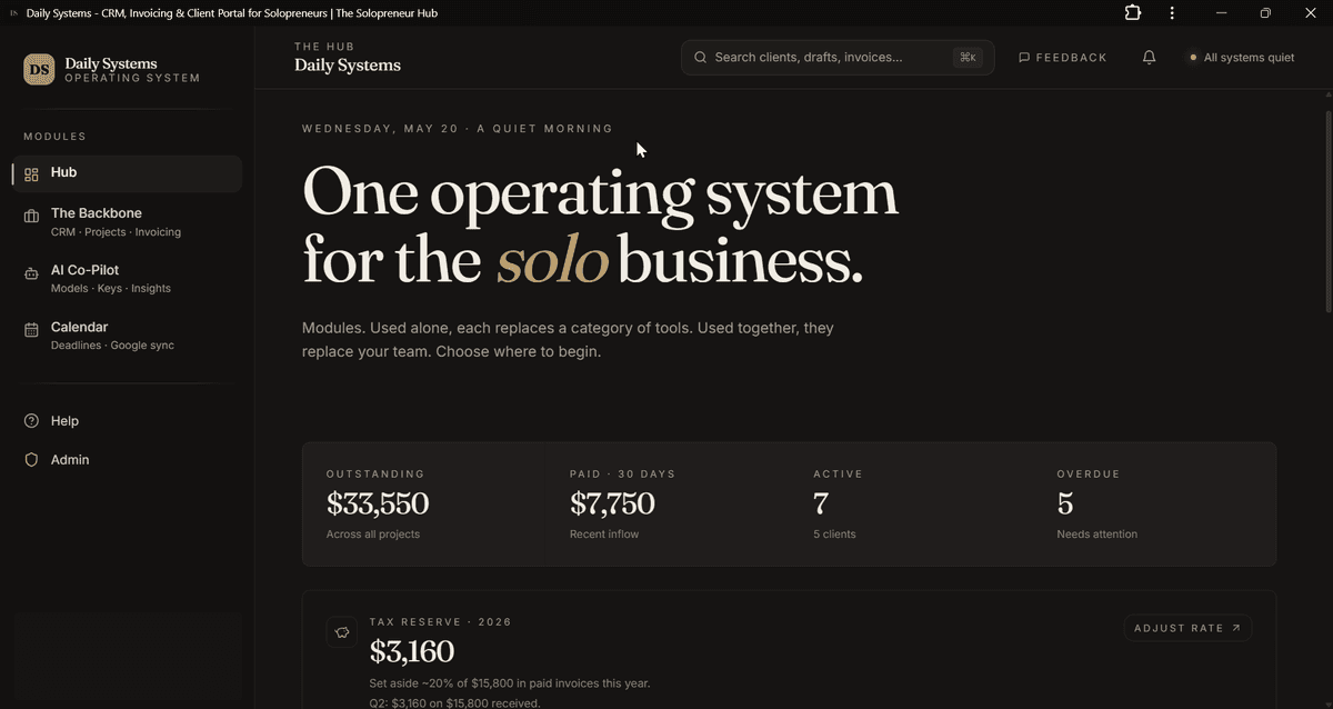 The Solopreneur Hub by Daily Systems screenshot