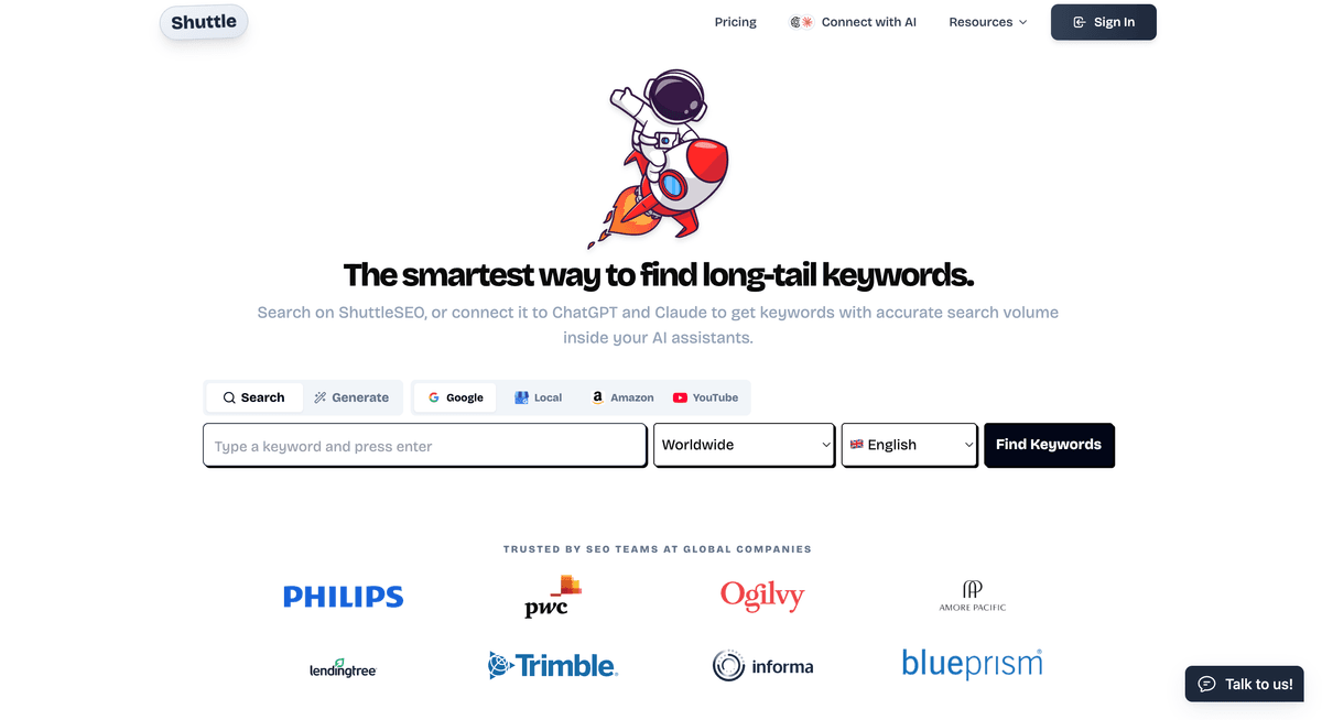 Shuttle SEO screenshot