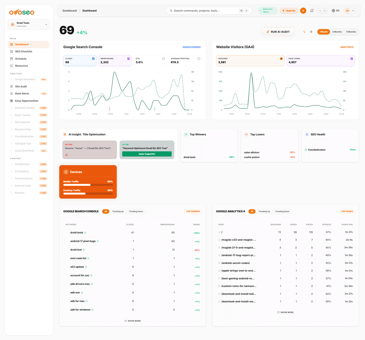 ovoseo screenshot